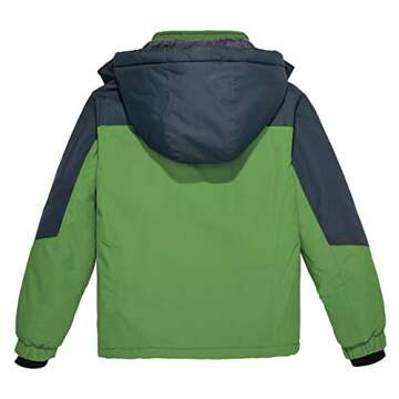 Wantdo Boys' Waterproof Ski Jackets - Warm Winter Outerwear & Coats in Green, Size 8