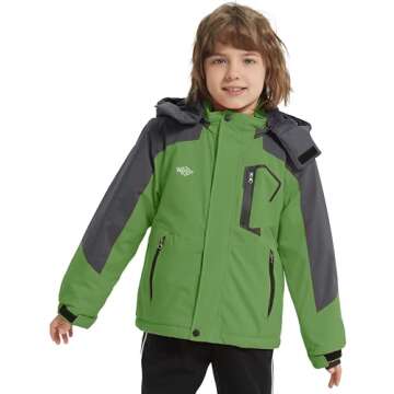 Wantdo Boys' Waterproof Ski Jacket - Warm Winter Coats