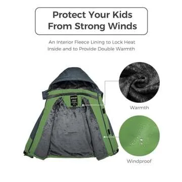 Wantdo Boys' Waterproof Ski Jacket - Warm Winter Coats