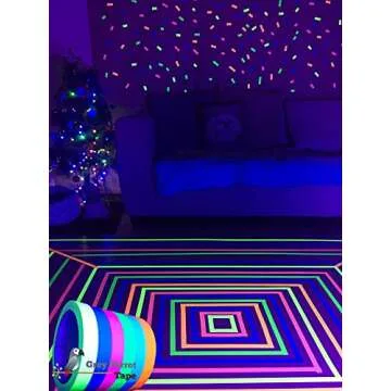 GreyParrot Tape UV Tape Blacklight Reactive, (6 Pack), (6 Colors), 33ft Per Roll, Fluorescent Cloth Tape, Glow in The Dark Tape Under UV Black Light