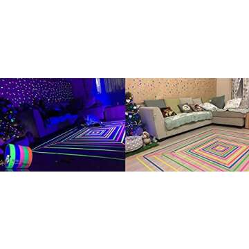 GreyParrot Tape UV Tape Blacklight Reactive, (6 Pack), (6 Colors), 33ft Per Roll, Fluorescent Cloth Tape, Glow in The Dark Tape Under UV Black Light