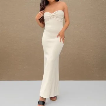 NUFIWI Women Sexy Knitted Halter Mini Dress Y2K Crochet