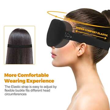 ALASKA BEAR Sleep Mask for Lash Extensions - Deeper Molded Cups, Larger Eye Contour Pockets Blackout Mask for Women Protecting Longer Eyelashes, Black