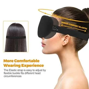 ALASKA BEAR Sleep Mask for Lash Extensions - Deeper Molded Cups, Larger Eye Contour Pockets Blackout Mask for Women Protecting Longer Eyelashes, Black