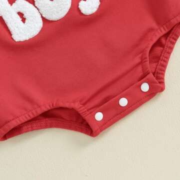 Lesimsam Newborn Baby Boy Girl Valentines Outfit Sweatshirt Bubble Romper Oversized Long Sleeve One-Piece Outfit (Red Lover Boy, 0-3 Months)