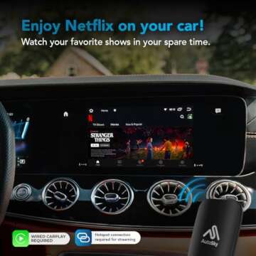 AutoSky Wireless CarPlay and Android Auto AI Box Lite for Factory Wired CarPlay Cars - Supports Netf...