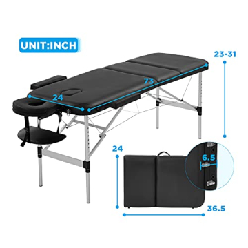 BestMassage Adjustable Folding Massage Table