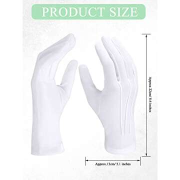 SATINIOR 6 Pairs White Gloves Uniform Gloves Parade Costume Gloves for Police Server Funeral Formal ...