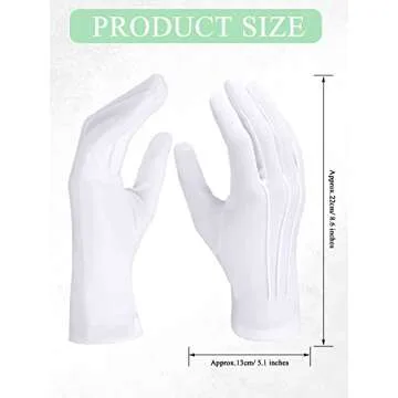 SATINIOR 6 Pairs White Gloves Uniform Gloves Parade Costume Gloves for Police Server Funeral Formal ...