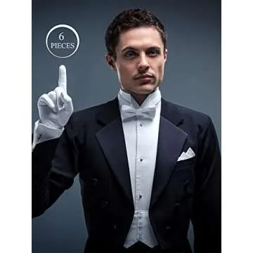 SATINIOR 6 Pairs White Gloves Uniform Gloves Parade Costume Gloves for Police Server Funeral Formal Tuxedo Guard