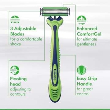 Gillette Sensor3 Sensitive Men's Disposable Razor, 12 Razors