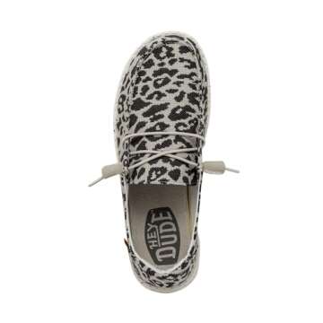 Hey Dude Wendy Cheetah Grey Slip-On Loafers for Women – Lightweight Comfort Shoes