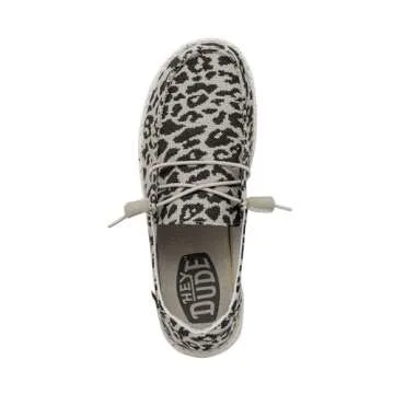 Hey Dude Wendy Cheetah Grey Slip-On Loafers for Women – Lightweight Comfort Shoes