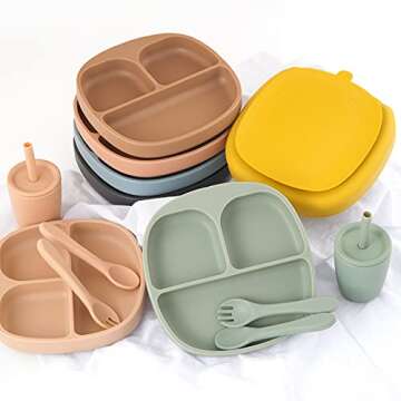 Durable Silicone Feeding Set for Toddlers - Fun Mealtime