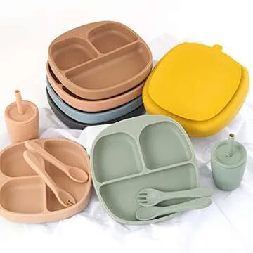 Durable Silicone Feeding Set for Toddlers - Fun Mealtime