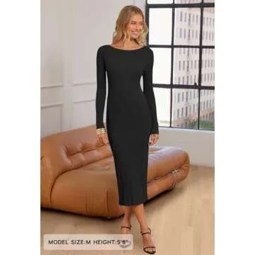 MEROKEETY Women's Ribbed Knit Maxi Dress for All Occasions