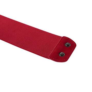 MUXXN Womens Fashion Elegant Wide Cinch Wasitband Skinny Thin Belts (Red L)