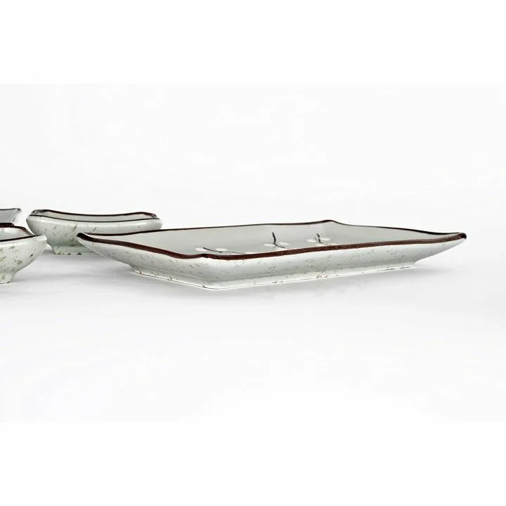 Hinomaru 6 Piece Sushi Dinner Set with Sakura Design