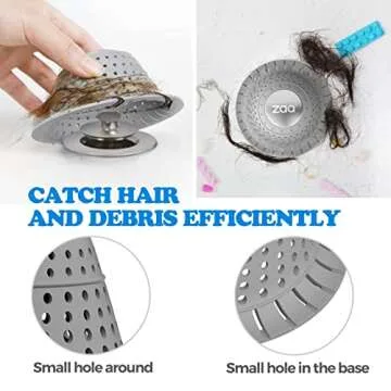 zaa Bathtub Drain Hair Catcher for All Standard Drains