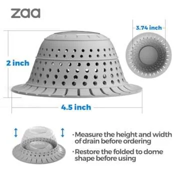 zaa Bathtub Drain Hair Catcher for All Standard Drains