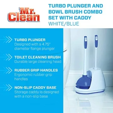 Mr. Clean Turbo Plunger and Bowl Brush Caddy Set