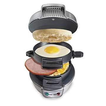Hamilton Beach Breakfast Sandwich Maker Black, Silver