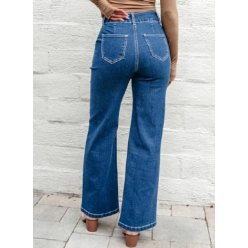 Sidefeel Women's High Waisted Wide Leg Jeans - Comfort Meets Style