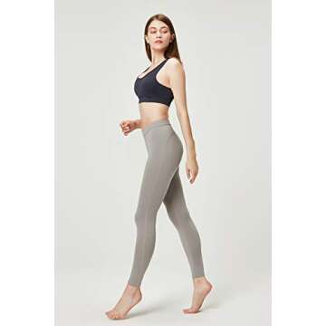 DEVOPS Women's 2 Pack Thermal Long Johns Underwear Leggings Pants (Large, Charcoal/Light Grey)