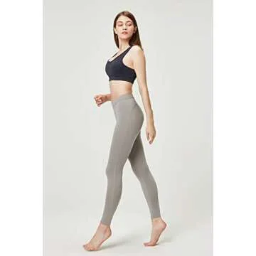 DEVOPS Women's 2 Pack Thermal Long Johns Underwear Leggings Pants (Large, Charcoal/Light Grey)