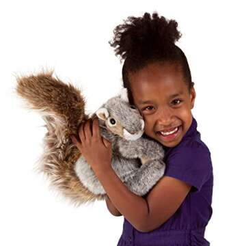 Interactive Folkmanis Gray Squirrel Puppet for Kids