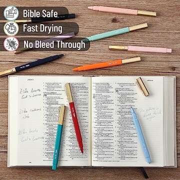 Mr. Pen- Aesthetic Pens, 10 Pack, Assorted Colors, Fast Dry, No Smear Bible Pens Bleed Through, Fine Point Pen, Ballpoint Ballpoint, Tip for Note Taking, Aesthetic, (OOYC012M203)