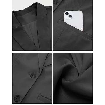 luvamia Blazers for Women Business Casual Long Blazer Jackets Dressy Work Professional Office Outfits Lapel Pockets Long Blazer Jackets for Women Blazer Women Black Size Medium Size 8 Size 10