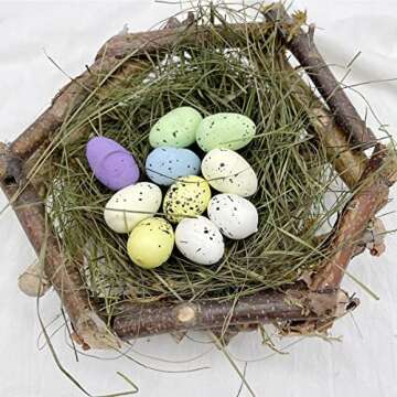 LWINGFLYER 30pcs Artificial Bird Eggs Speckled Mini Fake Foam Eggs Bulk for Easter Crafts Bird Nest Decor Photo Prop