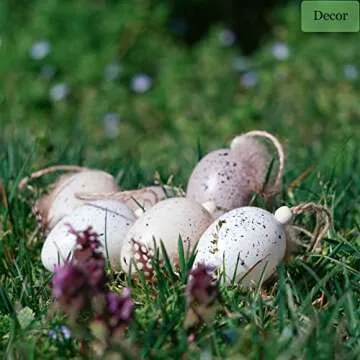 LWINGFLYER 30pcs Artificial Bird Eggs Speckled Mini Fake Foam Eggs Bulk for Easter Crafts Bird Nest Decor Photo Prop