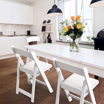 FCH Plastic Folding Chair with Padded Seat, Comfortable and Versatile for All Events