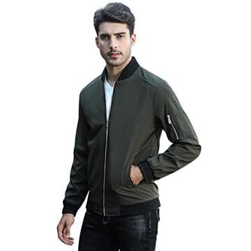 Sandbank Men's Slim Fit Lightweight Bomber Jacket