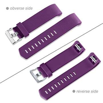 Maledan Bands Replacement Compatible with Fitbit Charge 2, 3-Pack, Small Plum/Gray/Black