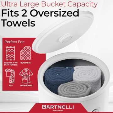 Bartnelli Pro Luxury Premium Towel Warmer, Extra Large Modern Bucket Style Warmer for Home Bath & Spa Towels, Blankets & Bathrobes | Great Gift Idea for Men, Women for Holidays,Birthdays,Anniversaries