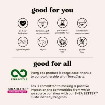 eos Shea Better Shaving Cream- Lavender, Women's Shave Cream, Skin Care, Doubles as an In-Shower Lotion, 24-Hour Hydration, 7 fl oz, 3-Pack