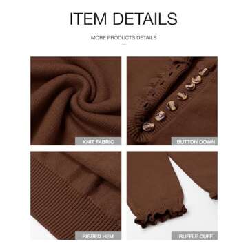 BTFBM Womens Long Sleeve Ruffle Sweater for Fall Winter