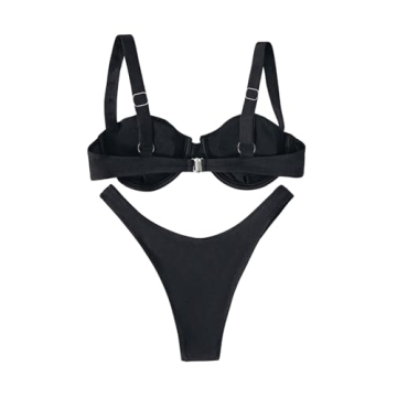 OYOANGLE Women's 3D Floral Bikini Set Stylish Swimwear