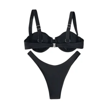 OYOANGLE Women's 3D Floral Bikini Set Stylish Swimwear