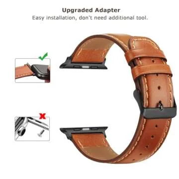 Tasikar Genuine Leather Apple Watch Band for All Models