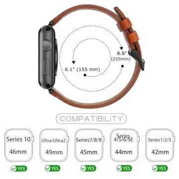 Tasikar Genuine Leather Apple Watch Band for All Models