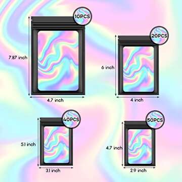 120 PCS Smell Proof Mylar Bags Resealable Holographic Packaging Pouch with Clear Window for Food Eye...