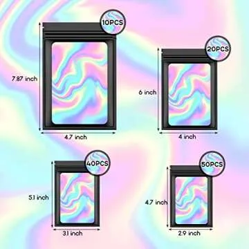 120 PCS Smell Proof Mylar Bags Resealable Holographic Packaging Pouch with Clear Window for Food Eye...