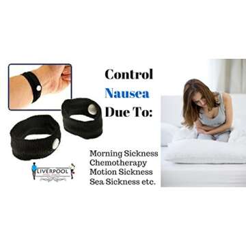 Pair of Acupressure Anti-Nausea Motion Sickness Relief Wristbands (Blue) ★ Great for Controlling Nausea Due to Morning Sickness, Motion Sickness or Chemotherapy ★ 8 Colors ★ Nausea Relief Bracelet