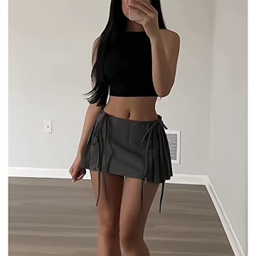 RICHTRUE Y2K Mini Pleated Skirt with Built-in Shorts
