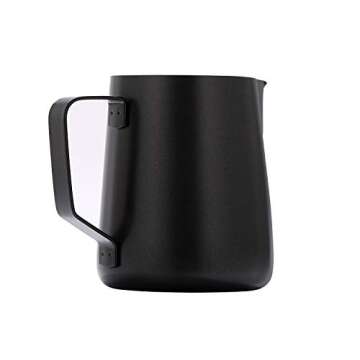 Apexstone 20 oz Black Espresso Steaming Pitcher, Espresso Milk Frothing Pitcher 20 oz Black, Coffee Milk Frothing Cup, Coffee Steaming Pitcher 20 oz/600 ml