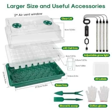 BlumWay Seed Starter Tray with Adjustable Grow Light